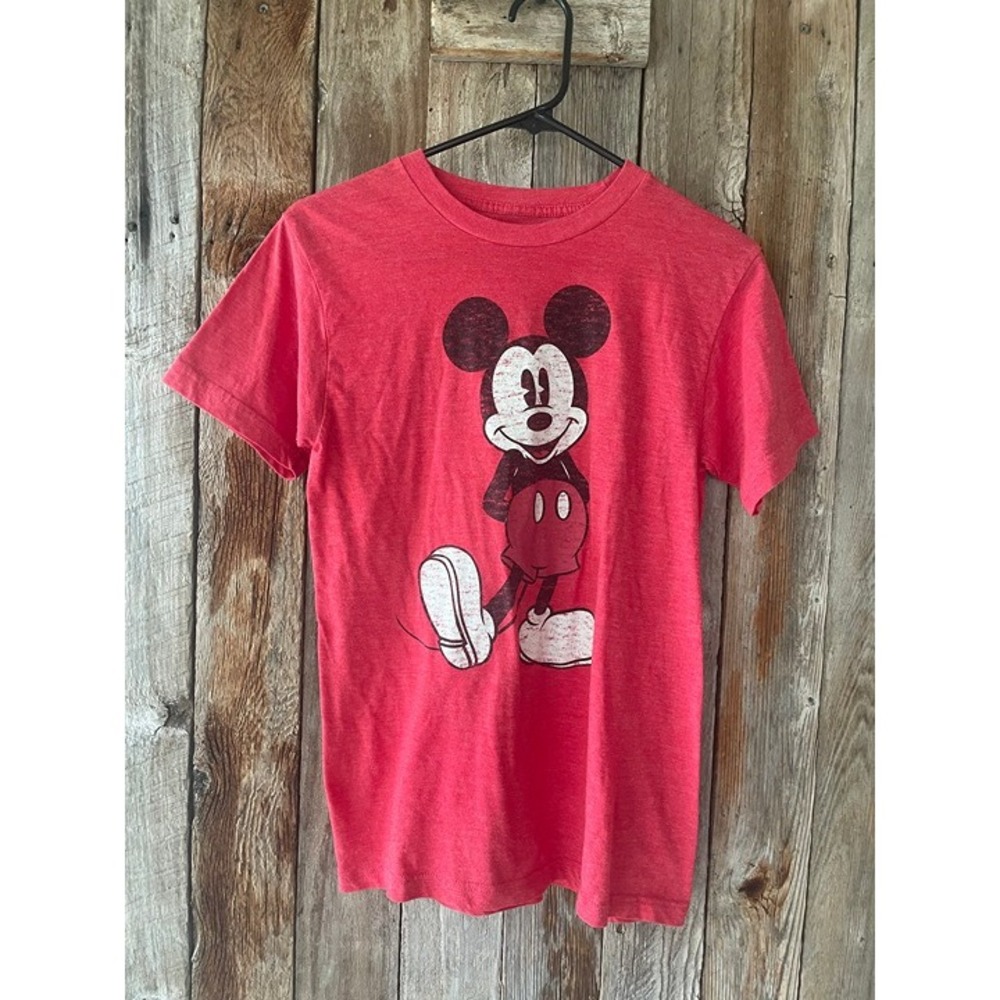 Disney Mickey Mouse Red Distressed Logo t-shirt S